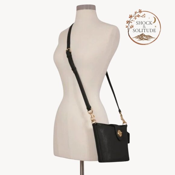 Coach Addie Crossbody Bag | LIKE NEW | Black Pebble Leather | Structured - Picture 2 of 14